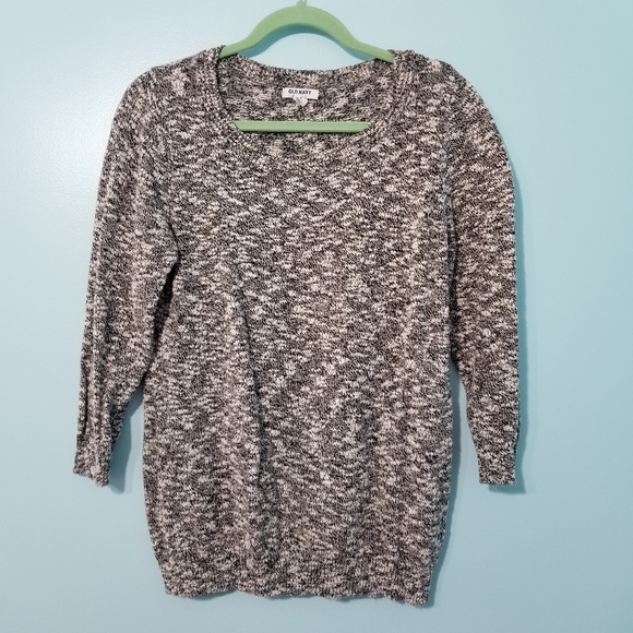 OLD NAVY Black/White 3/4 sleeve Sweater - Picture 3 of 6
